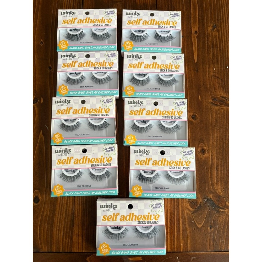 Ardell False Eyelashes Womens OS Black Winks Peace Self Adhesive 9 Pack Lot